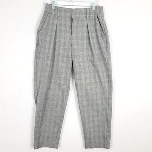 Women's Sz 6 Black White Plaid Tapered Pleated Pants Workwear Business Casual